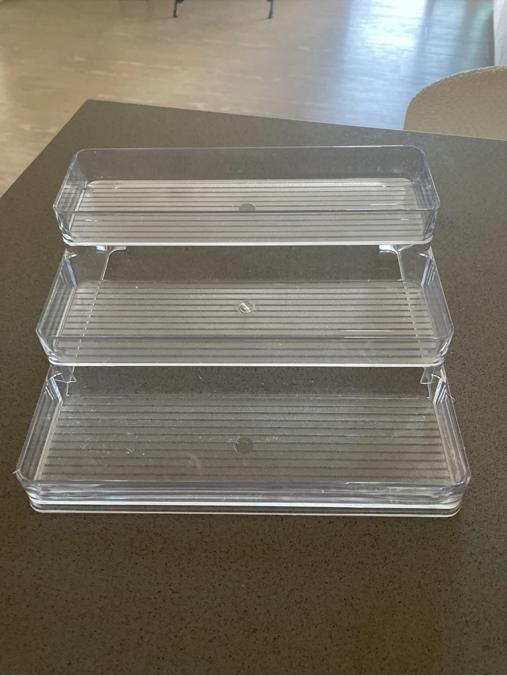 Clear Acrylic 3-Tier Organizer Tray - Transparent Storage for Home